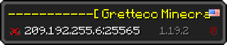 Userbar 320x64 in Minecraft-Stil für den Server 209.192.255.6:25565