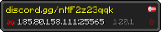 Userbar 320x64 in minecraft style for 185.80.158.111:25565