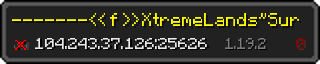 Userbar 320x64 in Minecraft-Stil für den Server 104.243.37.126:25626