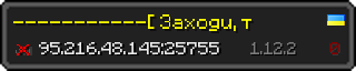 Userbar 320x64 in minecraft style for 95.216.48.145:25755