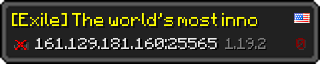 Userbar 320x64 in Minecraft-Stil für den Server 161.129.181.160:25565