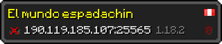 Userbar 320x64 in Minecraft-Stil für den Server 190.119.185.107:25565