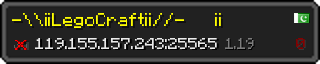 Userbar 320x64 in Minecraft-Stil für den Server 119.155.157.243:25565