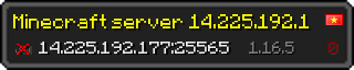 Userbar 320x64 in Minecraft-Stil für den Server 14.225.192.177:25565
