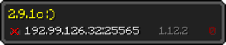 Userbar 320x64 in Minecraft-Stil für den Server 192.99.126.32:25565