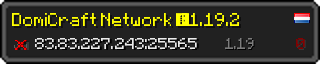 Userbar 320x64 in minecraft style for 83.83.227.243:25565