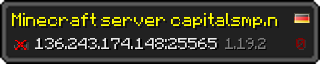 Userbar 320x64 in minecraft style for 136.243.174.148:25565