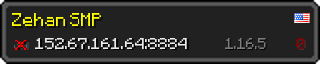 Userbar 320x64 in minecraft style for 152.67.161.64:8884