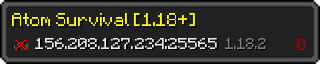 Userbar 320x64 in Minecraft-Stil für den Server 156.208.127.234:25565