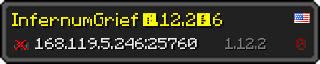 Userbar 320x64 in minecraft style for 168.119.5.246:25760