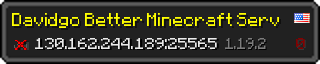 Userbar 320x64 in minecraft style for 130.162.244.189:25565