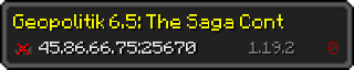 Userbar 320x64 in minecraft style for 45.86.66.75:25670