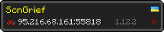 Userbar 320x64 in Minecraft-Stil für den Server 95.216.68.161:55818