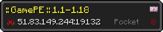 Userbar 320x64 in Minecraft-Stil für den Server 51.83.149.244:19132