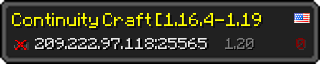 Userbar 320x64 in minecraft style for 209.222.97.118:25565