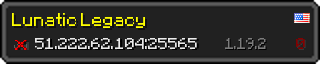 Userbar 320x64 in minecraft style for 51.222.62.104:25565