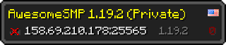 Userbar 320x64 in minecraft style for 158.69.210.178:25565