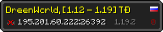 Userbar 320x64 in minecraft style for 195.201.60.222:26392