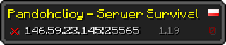 Userbar 320x64 in minecraft style for 146.59.23.145:25565