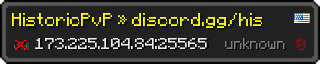 Userbar 320x64 in Minecraft-Stil für den Server 173.225.104.84:25565