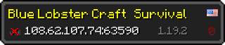 Userbar 320x64 in minecraft style for 108.62.107.74:63590