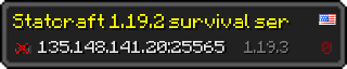 Userbar 320x64 in minecraft style for 135.148.141.20:25565