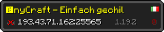 Userbar 320x64 in Minecraft-Stil für den Server 193.43.71.162:25565