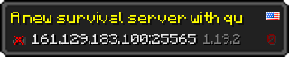 Userbar 320x64 in minecraft style for 161.129.183.100:25565