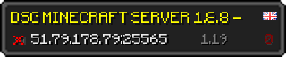 Userbar 320x64 in minecraft style for 51.79.178.79:25565