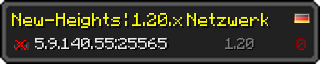 Userbar 320x64 in Minecraft-Stil für den Server 5.9.140.55:25565