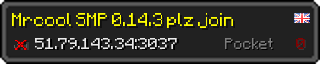 Userbar 320x64 in Minecraft-Stil für den Server 51.79.143.34:3037