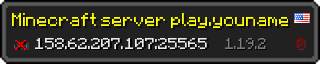 Userbar 320x64 in Minecraft-Stil für den Server 158.62.207.107:25565