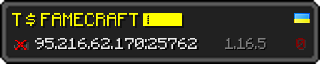 Userbar 320x64 in minecraft style for 95.216.62.170:25762