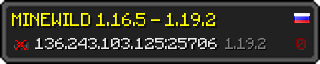 Userbar 320x64 in Minecraft-Stil für den Server 136.243.103.125:25706