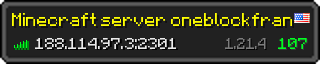 Userbar 320x64 in minecraft style for 188.114.97.3:2301