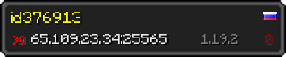 Userbar 320x64 in minecraft style for 65.109.23.34:25565