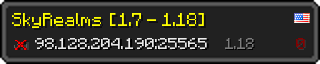 Userbar 320x64 in minecraft style for 98.128.204.190:25565