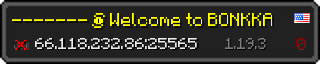 Userbar 320x64 in Minecraft-Stil für den Server 66.118.232.86:25565