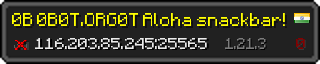 Userbar 320x64 in minecraft style for 116.203.85.245:25565