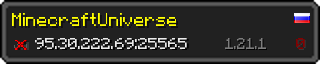 Userbar 320x64 in Minecraft-Stil für den Server 95.30.222.69:25565