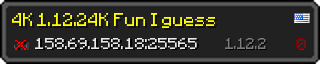 Userbar 320x64 in Minecraft-Stil für den Server 158.69.158.18:25565