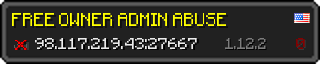 Userbar 320x64 in Minecraft-Stil für den Server 98.117.219.43:27667