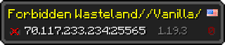 Userbar 320x64 in Minecraft-Stil für den Server 70.117.233.234:25565