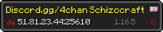 Userbar 320x64 in Minecraft-Stil für den Server 51.81.23.44:25610