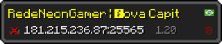 Userbar 320x64 in minecraft style for 181.215.236.87:25565