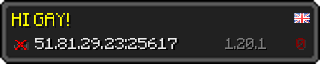 Userbar 320x64 in minecraft style for 51.81.29.23:25617