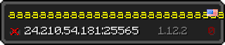 Userbar 320x64 in minecraft style for 24.210.54.181:25565