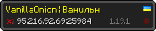 Userbar 320x64 in Minecraft-Stil für den Server 95.216.92.69:25984