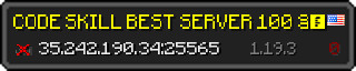 Userbar 320x64 in minecraft style for 35.242.190.34:25565