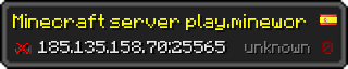 Userbar 320x64 in Minecraft-Stil für den Server 185.135.158.70:25565